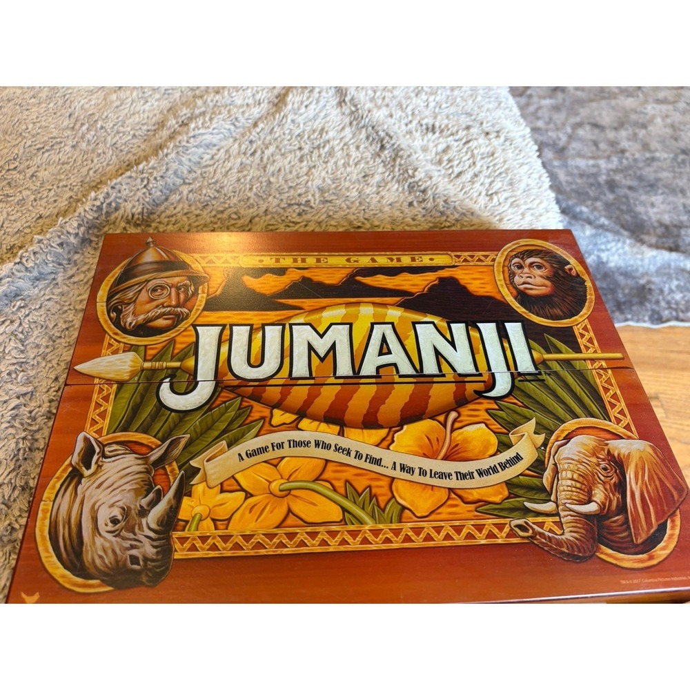 Cardinal Jumanji Board Game Unisex OS Brown Good Wooden Box Movie Edition 2017